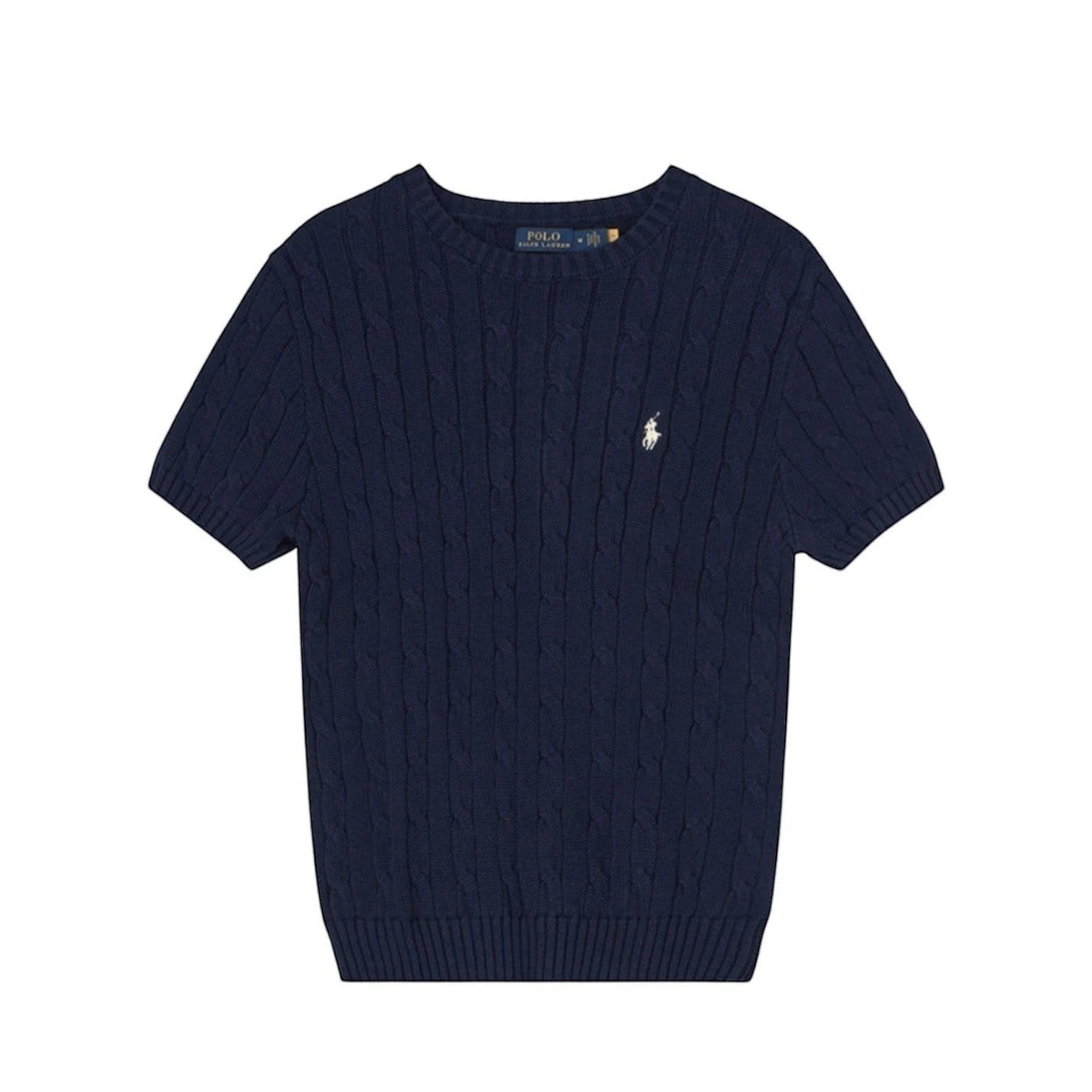 Polo Ralph Lauren Pima Cotten Cable-knit Crewneck Short sleeve (Navy)