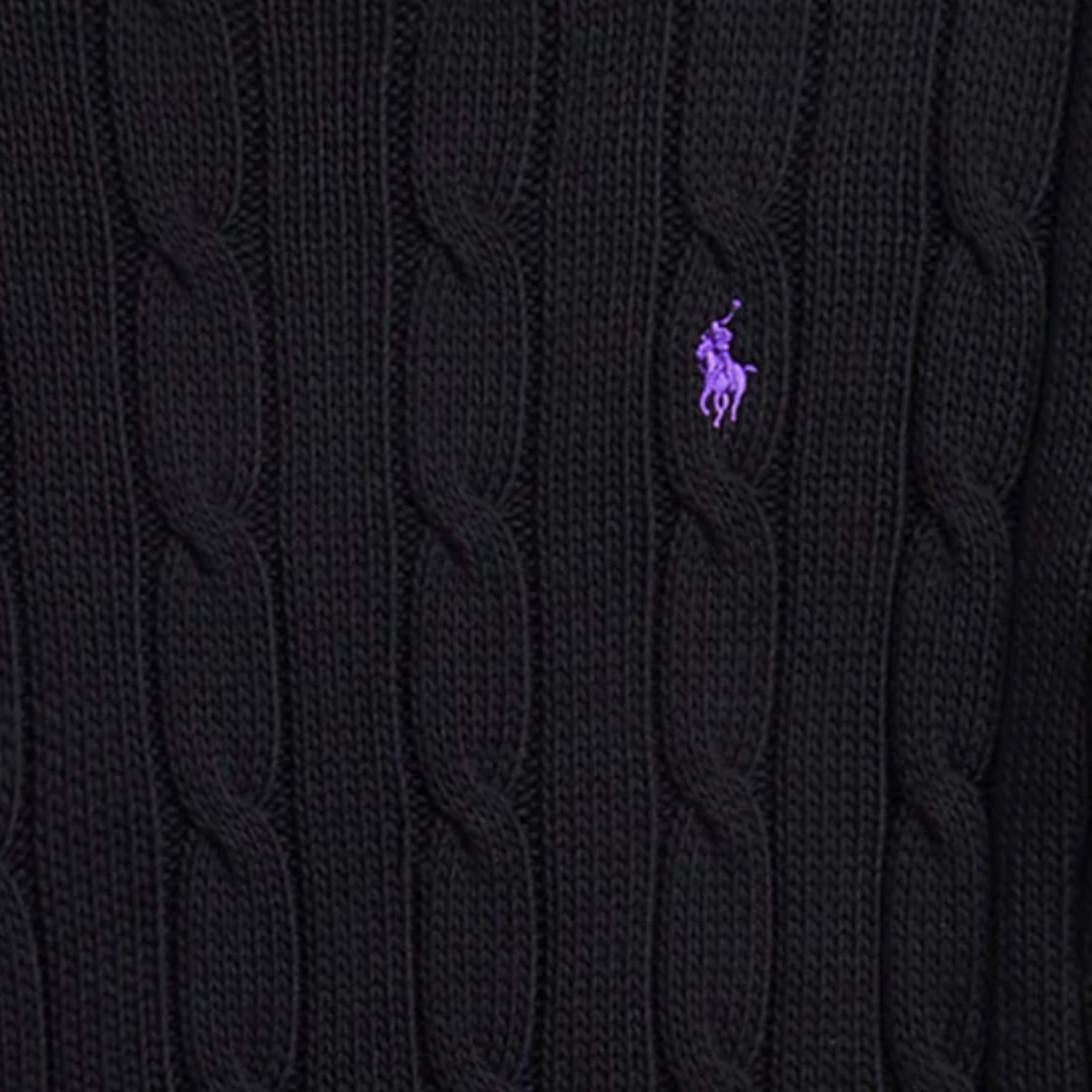 Polo Ralph Lauren Cable-Knit Cotton Crewneck Jumper Black