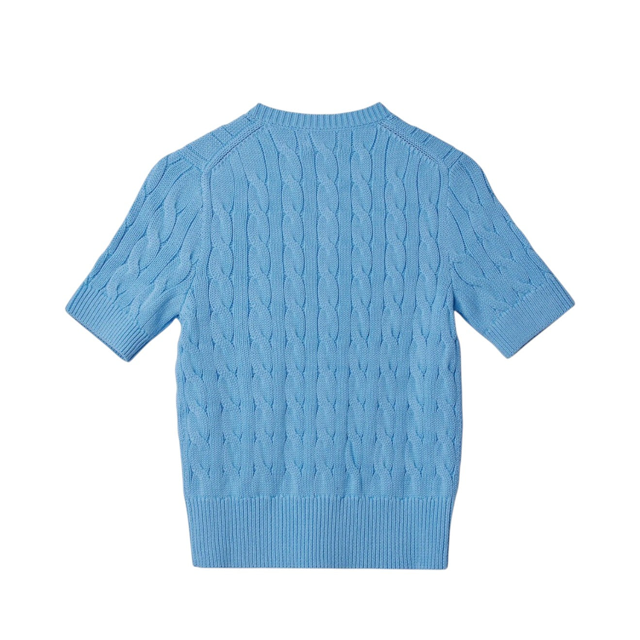 Polo Ralph Lauren Cable-Knit Short-Sleeve Cardigan Blue