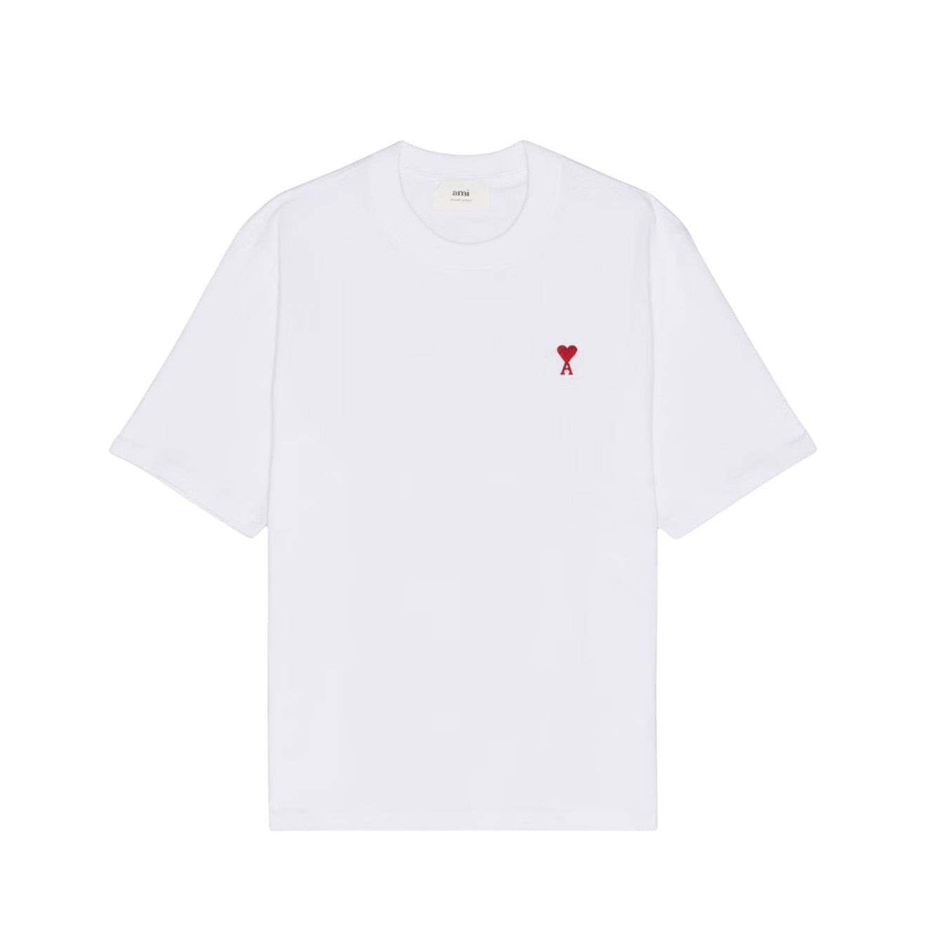 AMI Paris White Cotton Ami de Coeur T-shirt