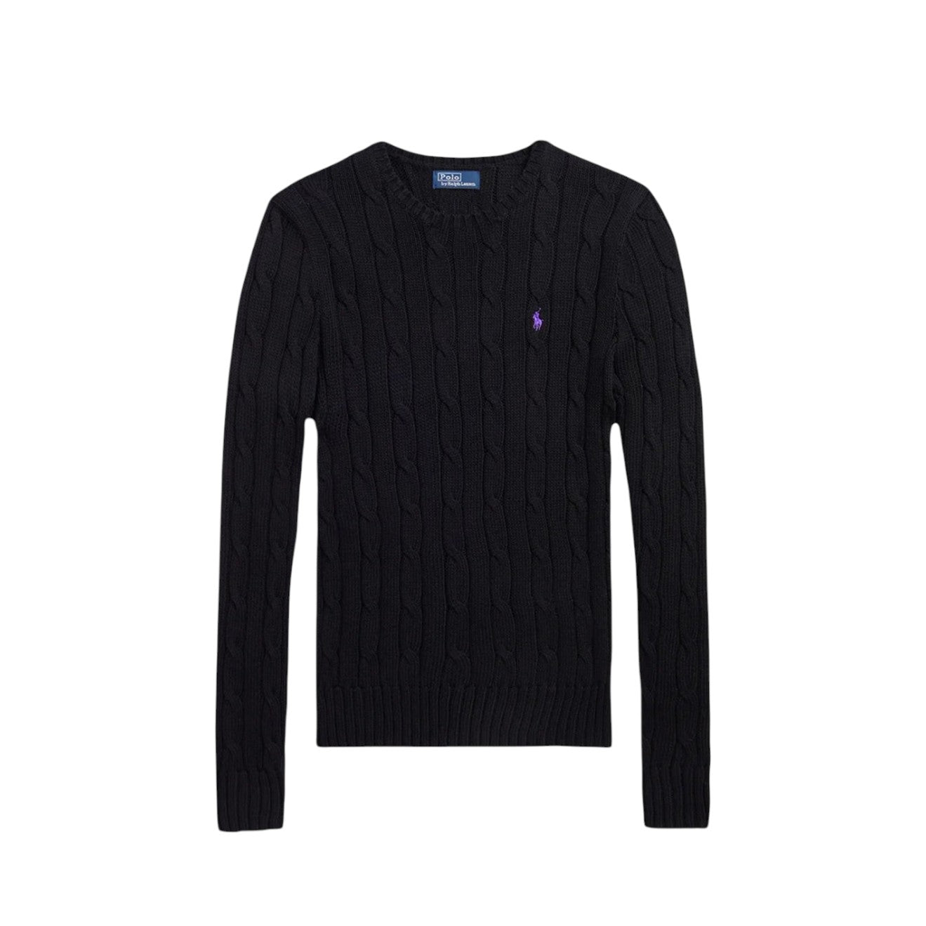 Polo Ralph Lauren Cable-Knit Cotton Crewneck Jumper Black