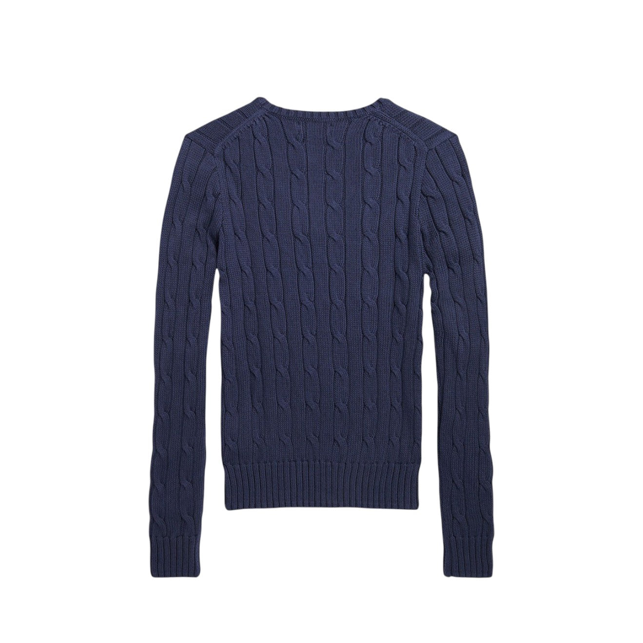 Polo Ralph Lauren Cable-Knit Cotton V-Neck Jumper Navy